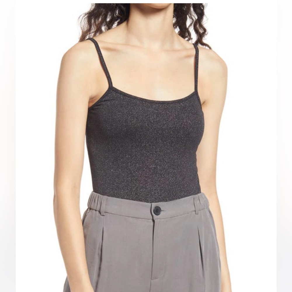 NWT Open Edit sparkle knit tank bodysuit